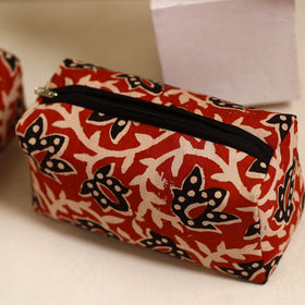  Red Handmade Cotton Toiletry Bags (Set of 3)