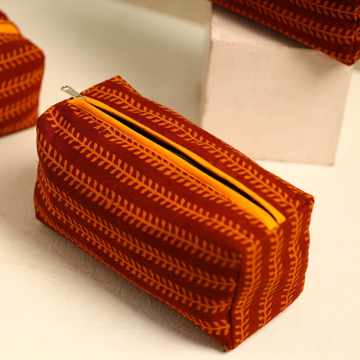  Handmade Cotton Toiletry Bags (Set of 3) 