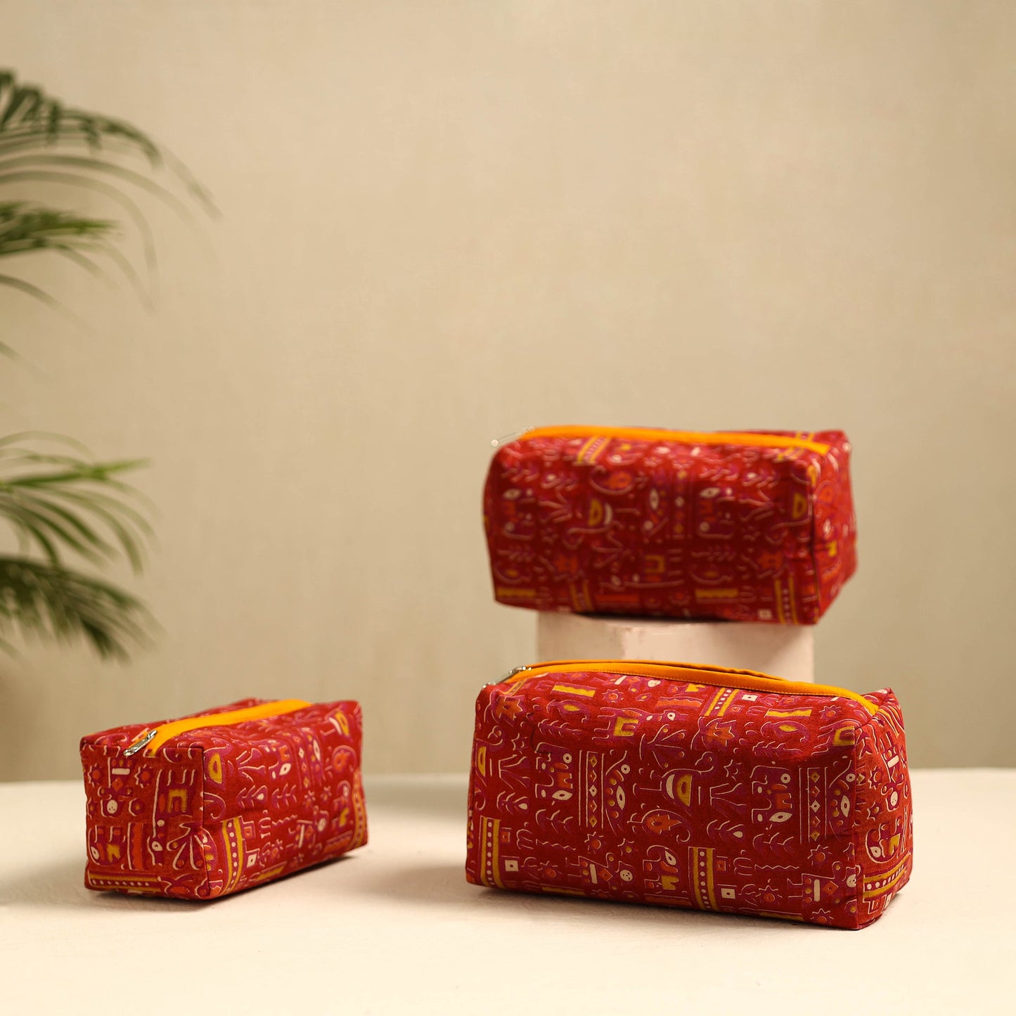  Handmade Cotton Toiletry Bags (Set of 3) 