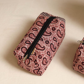 Red - handmade cotton toiletry bags (set of 3) 19