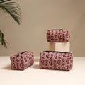 Red - handmade cotton toiletry bags (set of 3) 19
