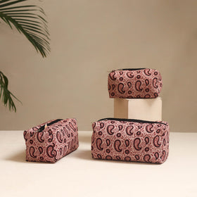 Red - handmade cotton toiletry bags (set of 3) 19