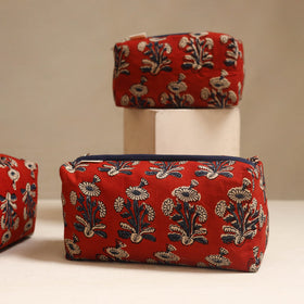 Red - handmade cotton toiletry bags (set of 3) 21