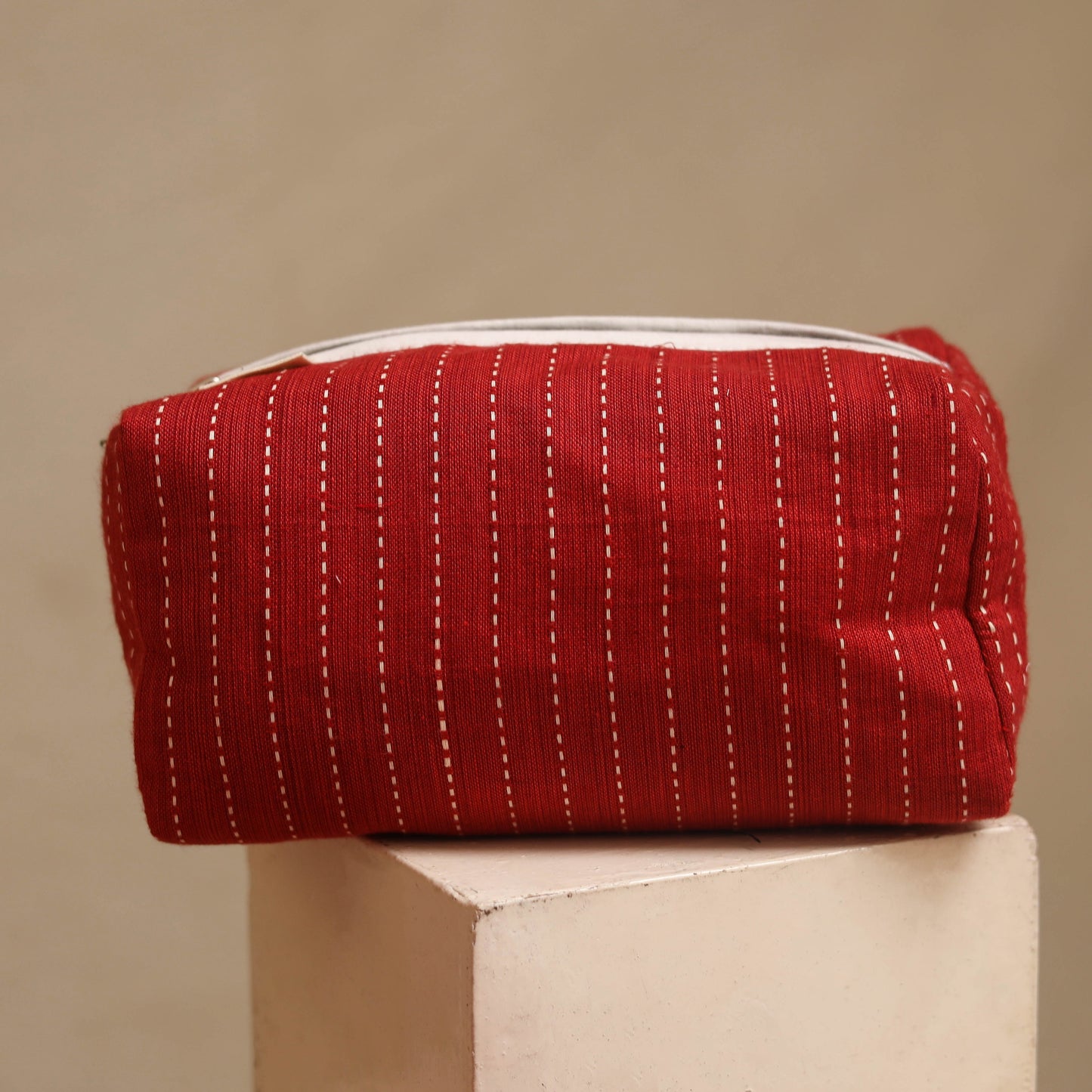 Red - handmade cotton toiletry bags (set of 3) 25