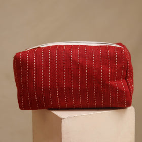 Red - handmade cotton toiletry bags (set of 3) 25