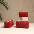 Red - handmade cotton toiletry bags (set of 3) 25
