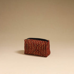 Red - handmade cotton toiletry pouch 04 - handcrafted