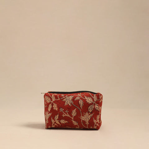  Red Handmade Cotton Toiletry Pouch 