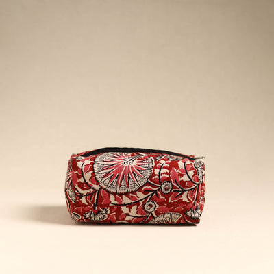  Red Handmade Cotton Toiletry Pouch 