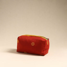  Red Handmade Cotton Toiletry Pouch 