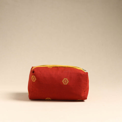  Red Handmade Cotton Toiletry Pouch 