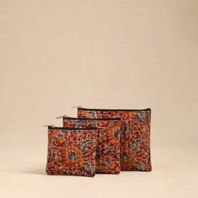 Buy Red Handmade Cotton Utility Pouches (Set of 3)