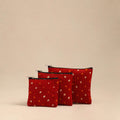 Red - handmade cotton utility pouches (set of 3) 30