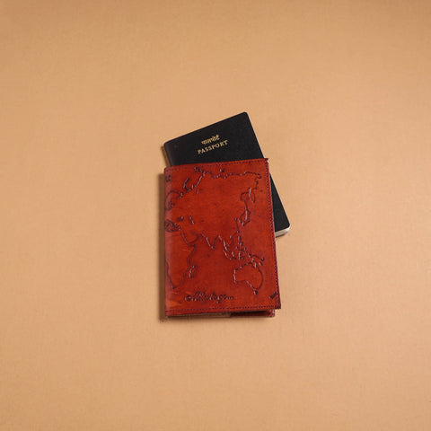 Handmade embossed leather passport cover 13 - handcrafted