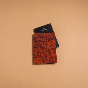 Handmade embossed leather passport cover 49 - handcrafted