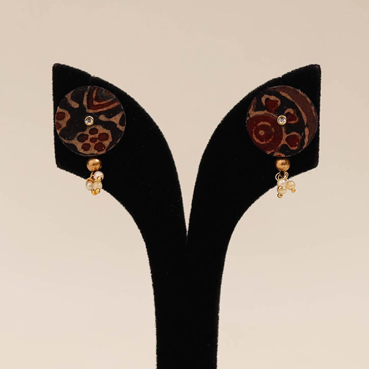 Red - handmade fabart earrings 80 - handcrafted