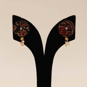 Red - handmade fabart earrings 80 - handcrafted