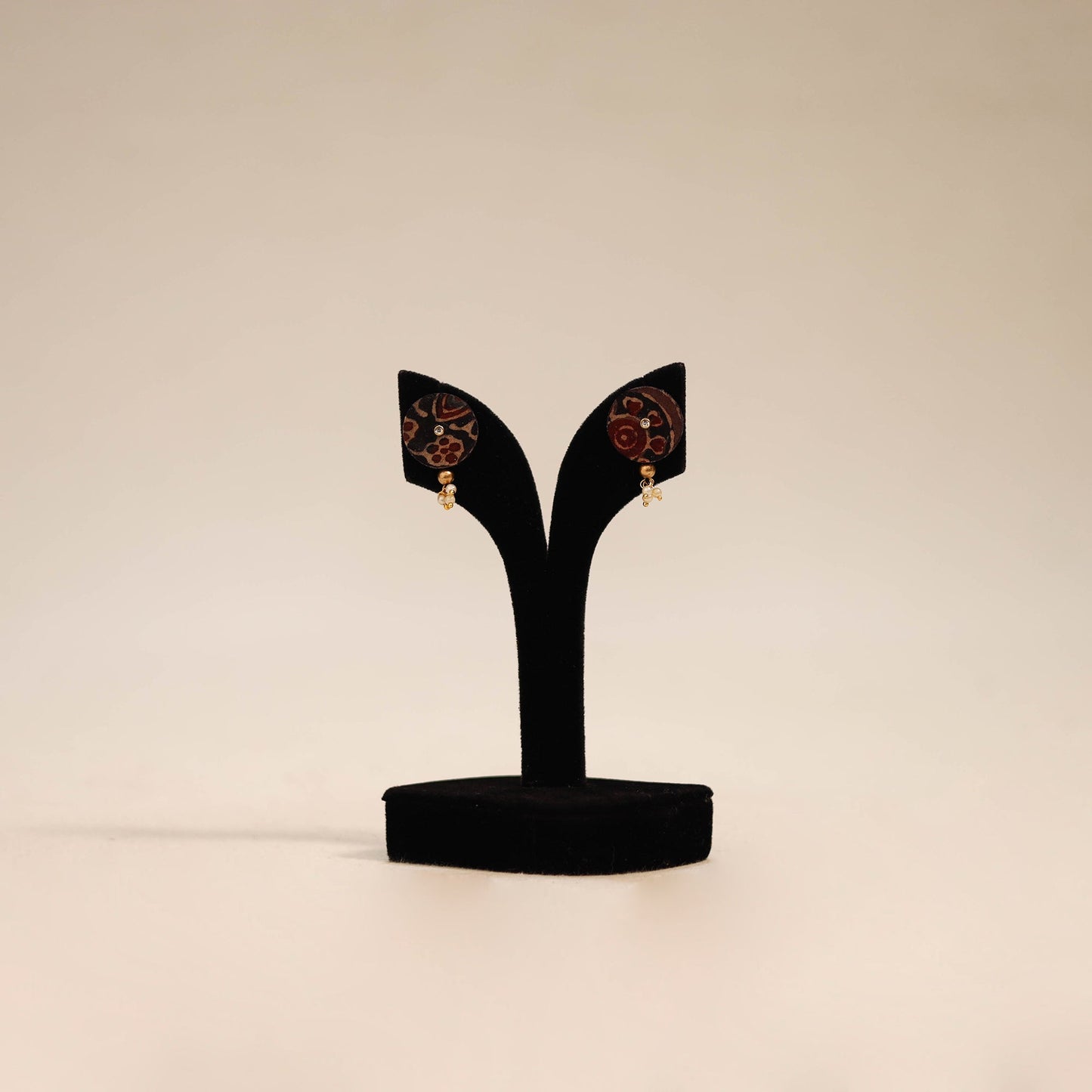 Red - handmade fabart earrings 80 - handcrafted