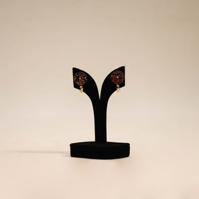 Red - handmade fabart earrings 80 - handcrafted