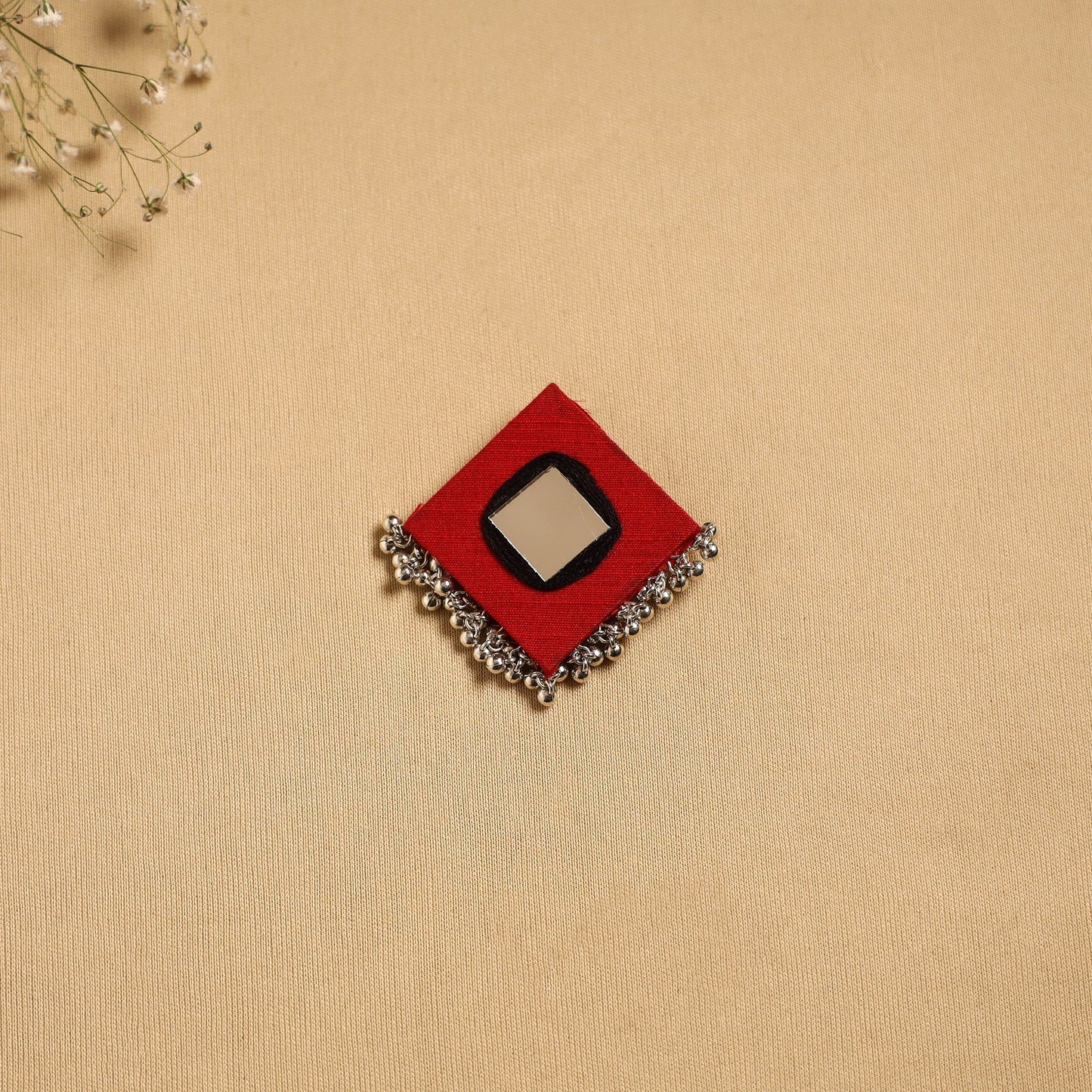 Handmade fabart ghungroo work hair clip 08 - handcrafted