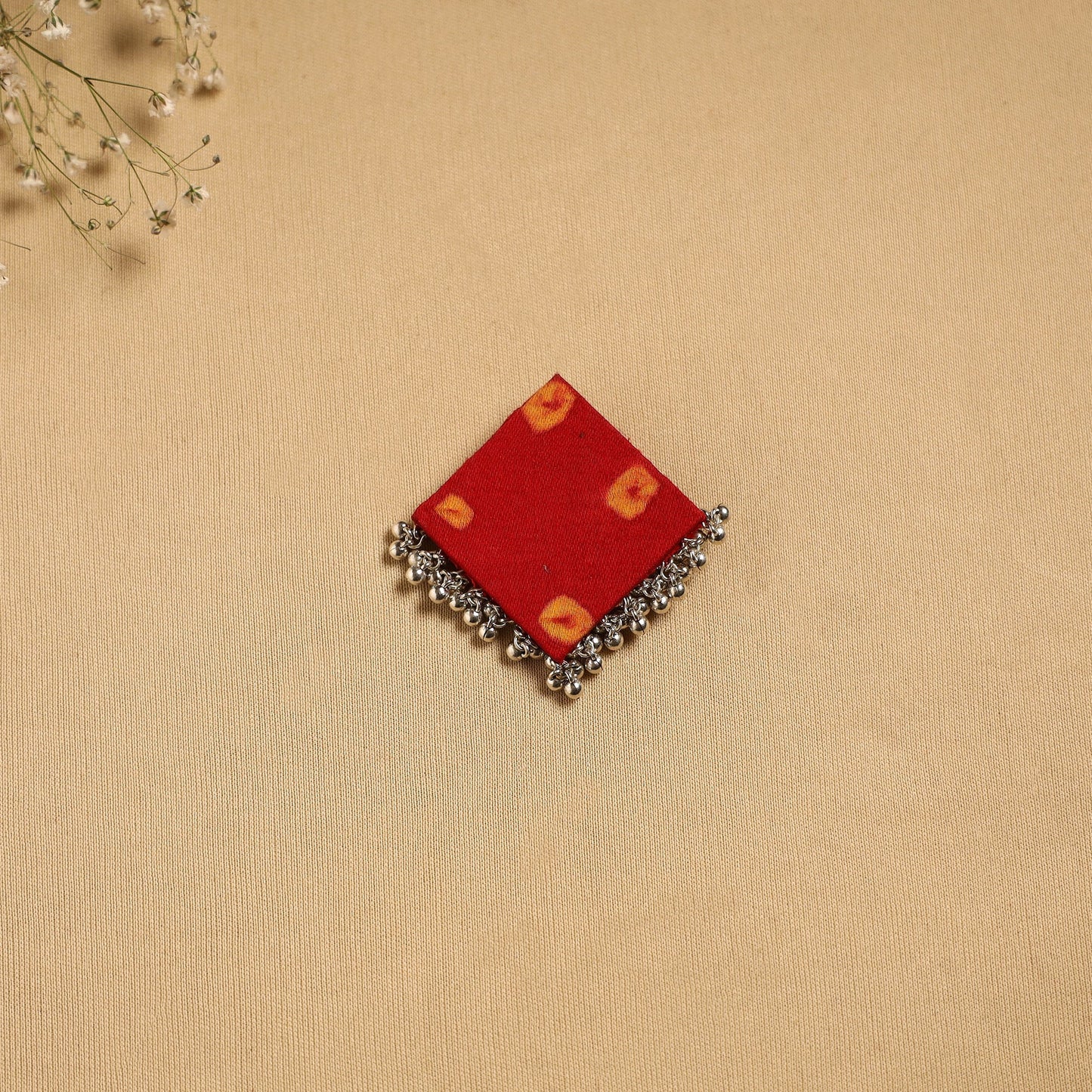 Handmade fabart ghungroo work hair clip 10 - handcrafted