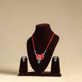 Red - handmade fabart gs necklace set 05 - handcrafted