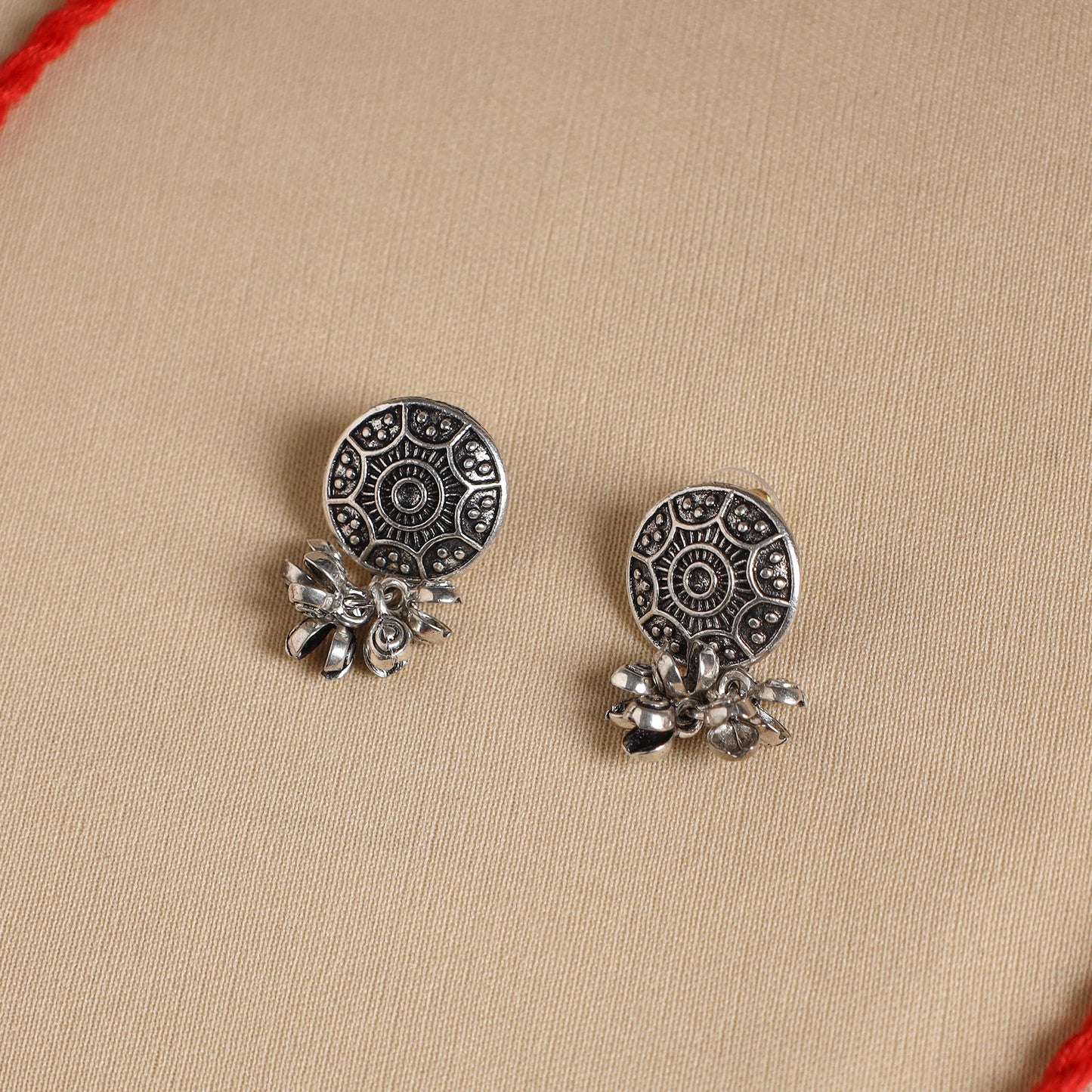 Red - handmade fabart gs necklace set 05 - handcrafted