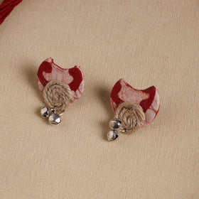 Red - handmade fabart jute necklace set 17 - handcrafted