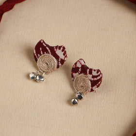 Red - handmade fabart jute necklace set 21 - handcrafted