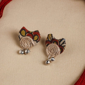 Red - handmade fabart jute necklace set 26 - handcrafted