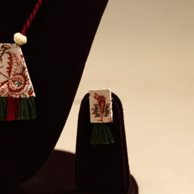 Red - handmade fabart necklace set 04 - handcrafted