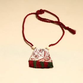 Red - handmade fabart necklace set 04 - handcrafted