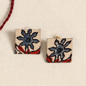 Red - handmade fabart necklace set 18 - handcrafted