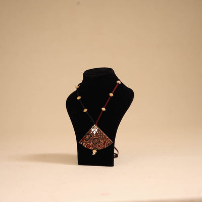 Red - handmade fabart pendant necklace 11 - handcrafted