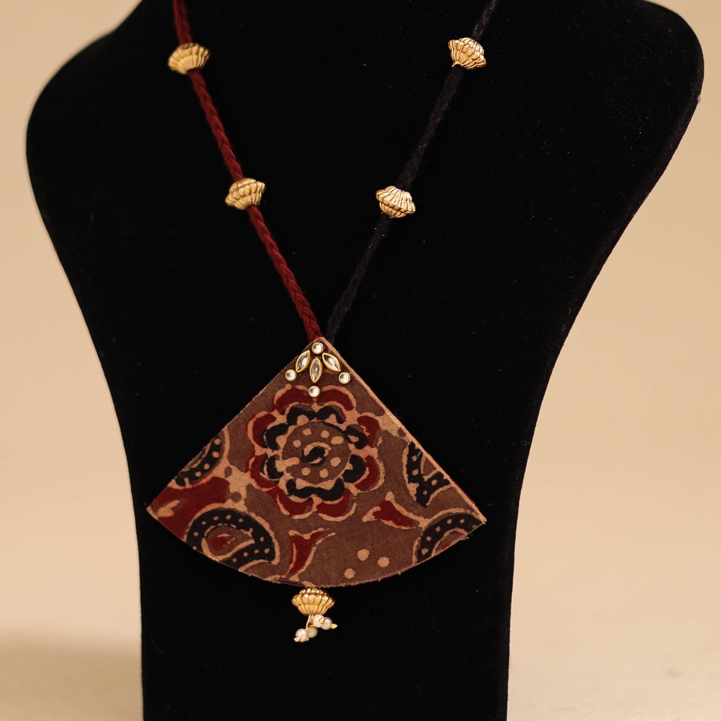 Red - handmade fabart pendant necklace 18 - handcrafted