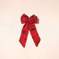 Red - handmade fabric bow hair clip 03 - handcrafted
