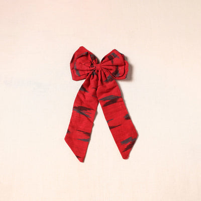 Red - handmade fabric bow hair clip 03 - handcrafted