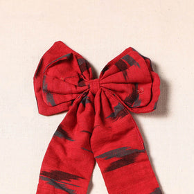 Red - handmade fabric bow hair clip 03 - handcrafted