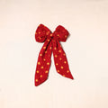 Red - handmade fabric bow hair clip 07 - handcrafted