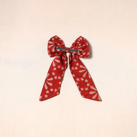 Red - handmade fabric bow hair clip 15 - handcrafted