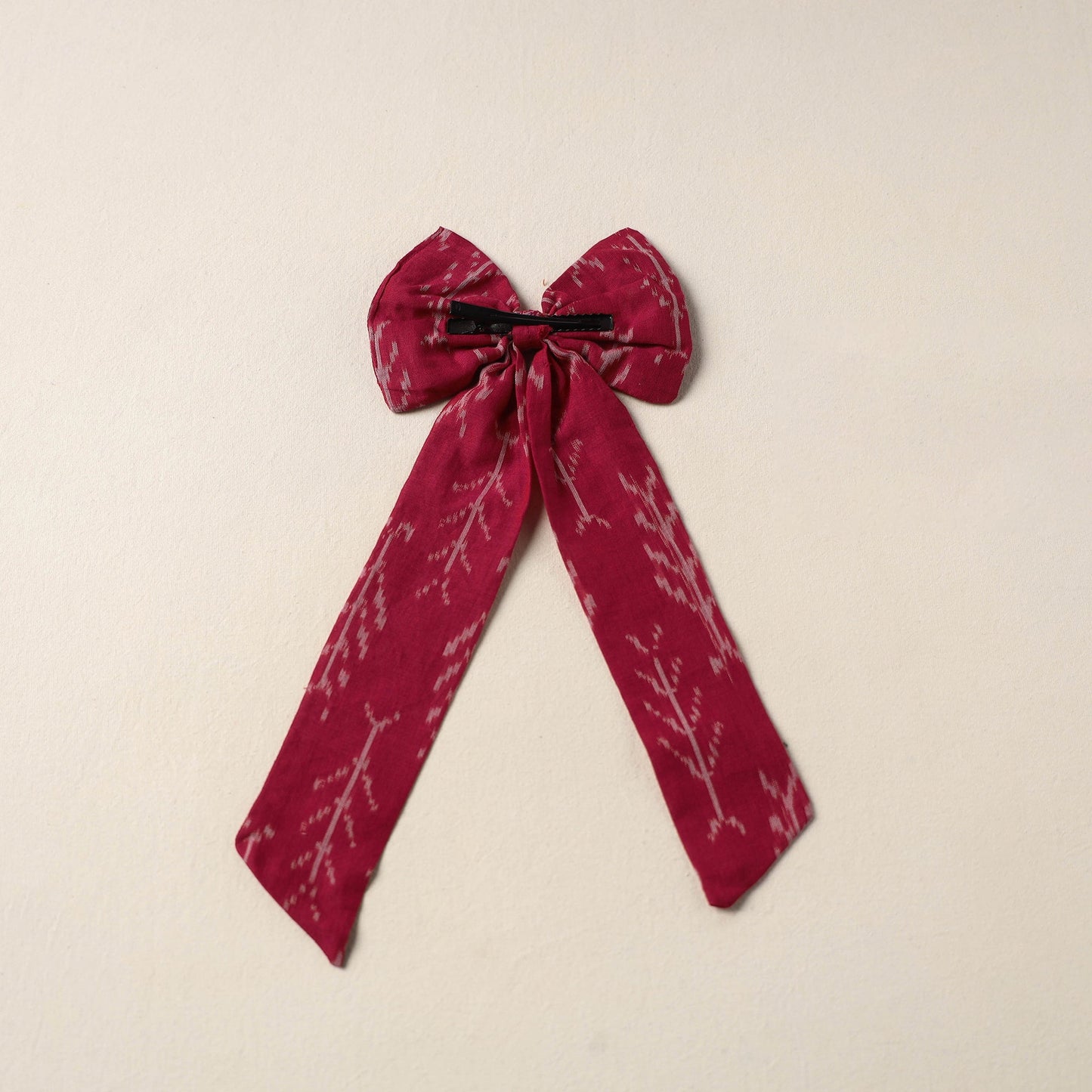 Red Handmade Fabric Bow Hair Clip