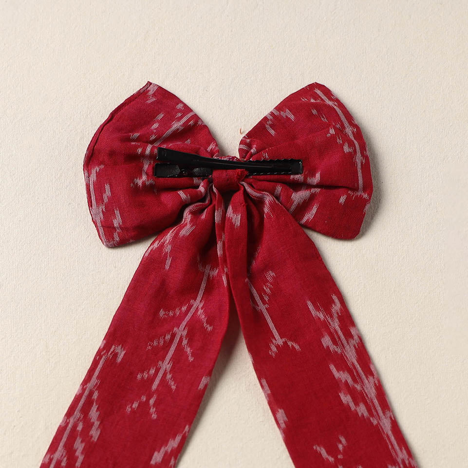 Red Handmade Fabric Bow Hair Clip