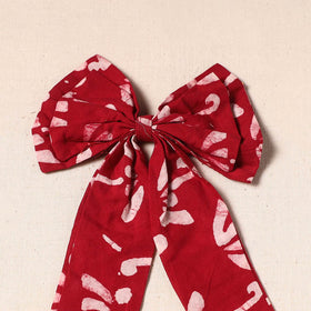 Red - handmade fabric bow hair clip 25 - handcrafted