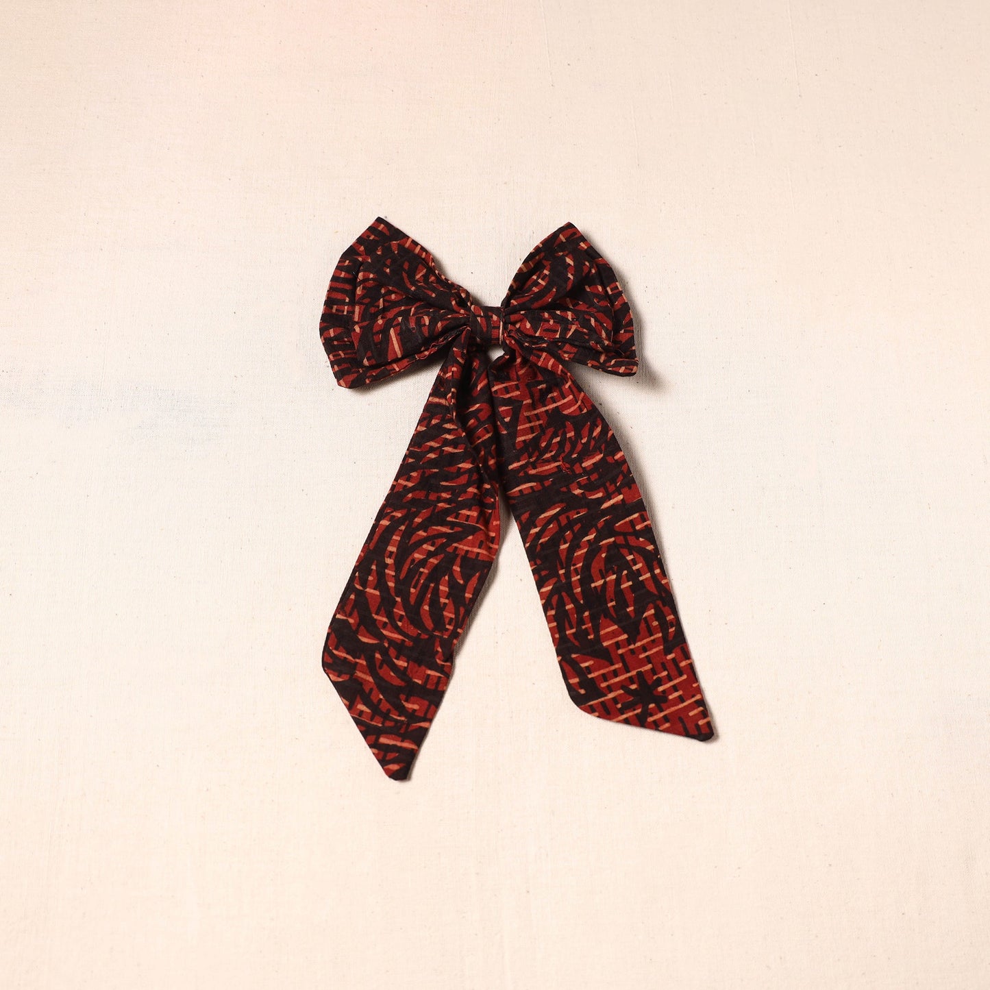 Red - handmade fabric bow hair clip 26 - handcrafted