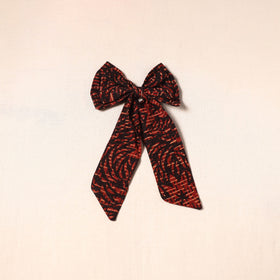 Red - handmade fabric bow hair clip 26 - handcrafted