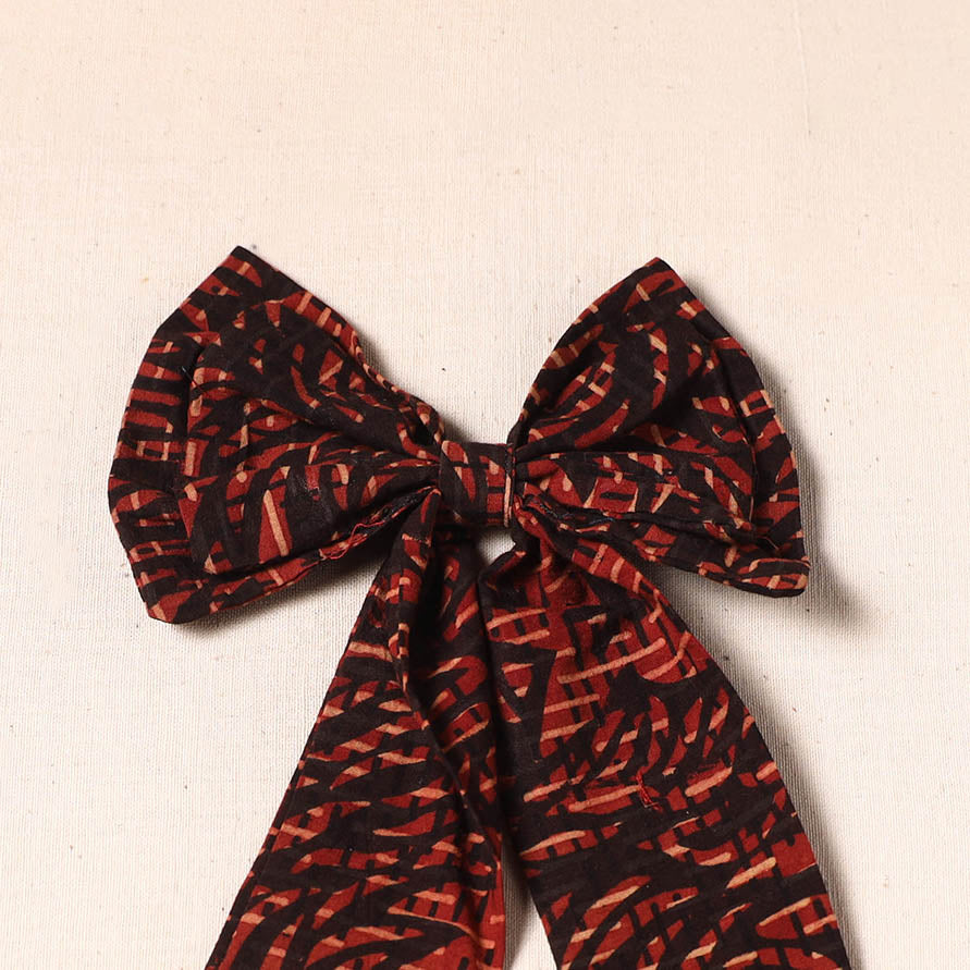 Red - handmade fabric bow hair clip 26 - handcrafted