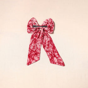 Red - handmade fabric bow hair clip 28 - handcrafted