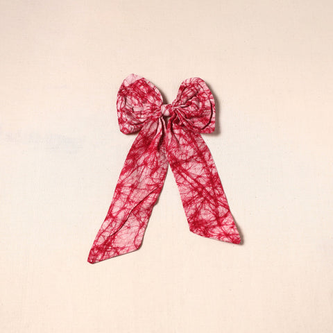 Red - handmade fabric bow hair clip 28 - handcrafted