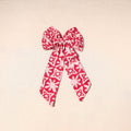 Red - handmade fabric bow hair clip 31 - handcrafted