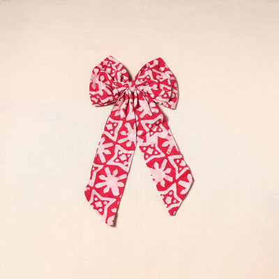 Red - handmade fabric bow hair clip 31 - handcrafted